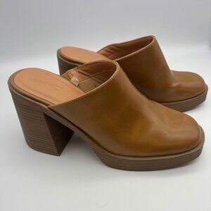 A New Day Tan Mules Size 9